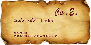 Csákó Endre névjegykártya